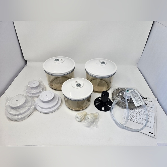 Food Storage Container Set with White Lids - Picture 1 of 15